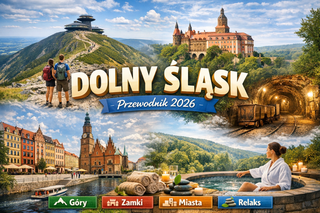 Dolny Śląsk 2026: Karkonosze, Góry Stołowe, Zamek Książ, uzdrowiska Kudowa i Polanica, Wrocław z Afrykarium. Praktyczny przewodnik z cenami, trasami i konkretnymi wskazówkami.